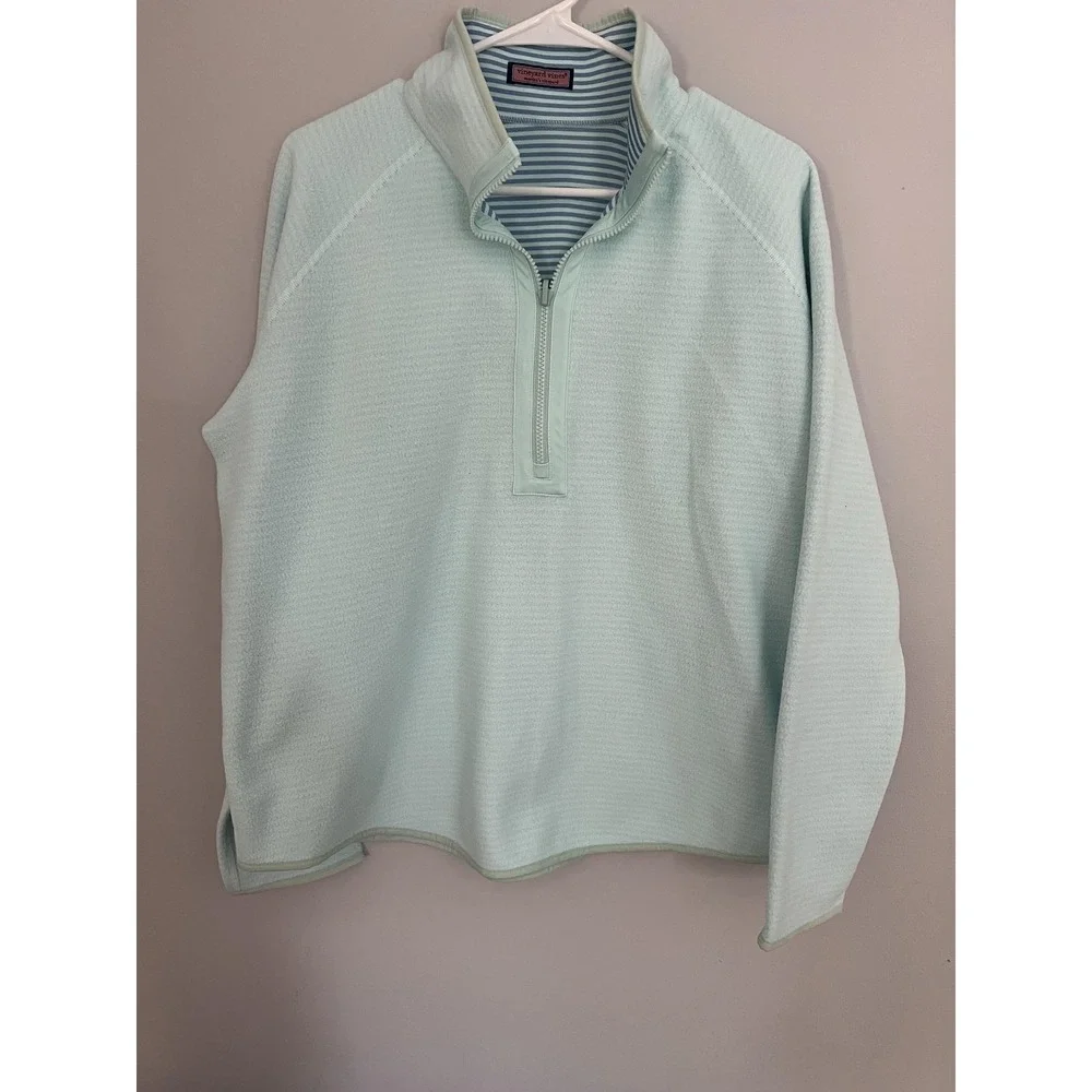 Vineyard Vines Sweater Mens Large Fleece Quarter‎ Zip Pullover Outdoors